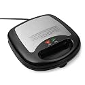 Amazon Basics 3-in-1 Sandwich Maker, Panini Press and Waffle Maker with Removable Ceramic-Coated Plates, 760W, Space-Saving Storage