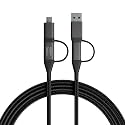 amazon basics 4-in-1 Braided Cable with USB-A, Micro USB and Type C | 65W Charging Cable with 480Mbps Data Transfer Speed |All-purpose Charging &amp; Data Cable, 1.2m, Tangle Free