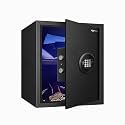 Amazon Basics 40 Litres Digital Safes for Home &amp; Office - Digital Lock 2-in-1 unlocking | locker safe with Motorized Door Locking Mechanism | Size : 42 H x 35 W x 42 D(cm) | Black | Weight: 16 Kgs