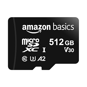 amazon basics 512128256gb microsdxc memory card with full size adapter 100mbs u3