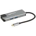 Amazon Basics 6-in-1 USB C Hub Multiport Adapter, USB C Hub to 4K 30HZ HDMI, 1Gbps Ethernet, 100W Power Delivery, Type C Data Port, 2 USB 3.0 Ports (Black)