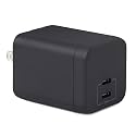 Amazon Basics 65W Fast Charging GaN USB-C Wall Charger, 2-Port for Laptops, Tablets, Phones, Charge 2 Devices at Once, Black