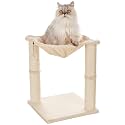 Amazon Basics Cat Tree with Hammock and Scratching Posts | For Indoor Cats &amp; Kittens | Cat Tower | Cozy Bed-time Basket | 48.5 x 48.5 x 43 cm | Beige