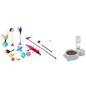 amazon basics Cat Toy Set|13 Interactive Toys for Kittens & Cats (Multicolour) 2 In1 Pet Feeder Food and Water Dispenser|Stainless Steel Bowl|32 cm,H_22 cm,W_16.5 cm