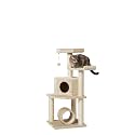 Amazon Basics Cat Tree Tower with Tunnel and Scratching Post | 49.5 x 49.5 x 112 cm | Beige