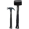 Amazon Basics Claw Hammer & Rubber Mallet Hammer | Fiberglass Handle 2 Pcs Set