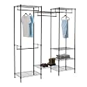 Amazon Basics Closet Organizer, Metal Rack with Shelves and Hanging Rod, 70" W x 18" D x 76" H, Black