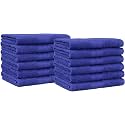 Amazon Basics Highly Absorbent Fast Drying 100% Cotton Washcloths for Face, Soft, Machine Washable, Fade-Resistant, 12" x 12", Navy Blue (Pack of 144)