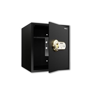 amazon basics digital safe with biometric keypad  metal safe locker for home office hotel  gross capacity - 58l net - 51l black