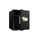 Amazon Basics Digital Safe With Biometric Keypad | Metal Safe Locker For Home, Office, Hotel | Gross Capacity - 58L (Net - 51L), Black