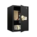 Amazon Basics Digital Safe With Biometric Keypad | Metal Safe Locker For Home, Office, Hotel | Gross Capacity - 58L (Net - 51L), Black