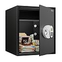 Amazon Basics Digital Safe With Keypad | Metal Safe Locker with LCD Display for Home, Office, Hotel | Gross Capacity - 58L (Net - 51L), Black