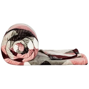 amazon basics polyester double sized plush blanket300 gsmpink