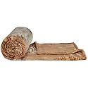 amazon basics Polyester Double Sized Plush Blanket | (300 GSM) | (Brown)