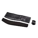 Amazon Basics Ergonomic Wireless Keyboard and Mouse Combo with Wrist Rest, Plug and Play, 2.4 GHz USB, Easy to Use, Black