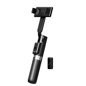 amazon basics vlogging multifunction box  extendable selfie stand back amp front light 7 brightness levels bluetooth 1000mah battery  fits 3534 to 6134 phones  ideal gadget for content creators