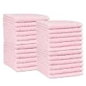 Amazon Basics face Towels for Bathroom, 100% Cotton Extra Absorbent washcloth, Fast Drying - Salon Towel - 144 Pack Petal Pink (12 x 12 inches)