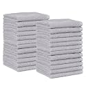 Amazon Basics Fast Drying Cotton Washcloths for Bathroom, Machine Washable, Extra Absorbent, 12 x 12 in, Gray, (Pack of 144)