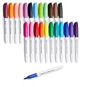 Amazon Basics Fine Tip Permanent Markers for Office, School, and Home Use, Assorted Colors, 24 Count (Pack of 24)