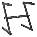 Amazon Basics Fixed Height Keyboard and Piano Stand, Z-Shape, Black, For Compact Space, Carpet Stability &amp; More Legroom