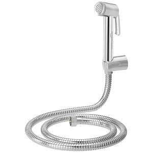 amazon basics health faucet abs hand shower with 15 mtr flexible ss 304 shower tube amp wall hook