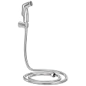 Amazon Basics Health Faucet for Toilet with Flexible Metal Hose and Holder | Toilet Jet Spray for High Water Pressure | Bathroom Jet Spray | Polished Chrome, 1.5 MTR SS 304 Flexible Tube