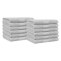Amazon Basics Highly Absorbent Cotton Washcloths for Bathroom, Machine Washable, Fade-Resistant, 12 x 12 inches, Gray, (Pack of 144)