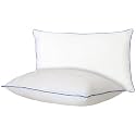 Amazon Basics Hollow Fiber Pillow | 68 x 43 cm | Pack of 2 | Soft &amp; Fluffy Polyester Fiber Fill | Long-Lasting Loft | Ideal for Everyday Use (White)