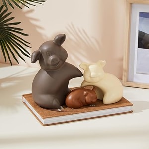 amazon basics reindeer family statue for home decor  resin figurine set pack of 4 pieces multicolor