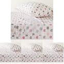 Amazon Basics Kid's Soft,Easy-Wash Microfiber 3-Piece Sheet Set,Twin,Peony Pink Kitties,Animal Print,(Pack of 4)