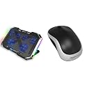 Amazon Basics Laptop Cooling Pad with 7-Cool RGB LED Lighting Effects | USB Powered Gaming Laptop Co