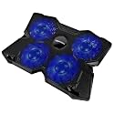 Amazon Basics Laptop Cooling Pad, USB Powered Portable Gaming Laptop Cooler Stand | Quiet 4 Fans with Red LED Light | Dual USB Ports | 2 Viewing Angles | Slim Chill Mat for 10 to 17-Inch Laptops