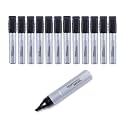Amazon Basics Large Chisel Tip Permanent Markers, Quick Drying, Fade Resistant, Black, 12-Pack