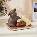 Amazon Basics Reindeer Family Statue for Home Decor | Resin Figurine Set (Pack of 4 Pieces, Multicolor)