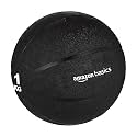 Amazon Basics Rubber Medicine Ball | Exercise Ball | Textured Finish for Strong Grip | Exercise & Fitness | 1 Kg | Black