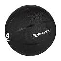 Amazon Basics Rubber Medicine Ball (4 kg | Black) | Exercise Ball for Upper &amp; Lower Body Exercises | Textured Finish for Strong Grip