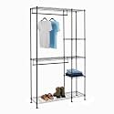 Amazon Basics Metal Hanging Storage Organizer Rack Wardrobe with Shelves, 45"L x 14"W x 76"H, Black