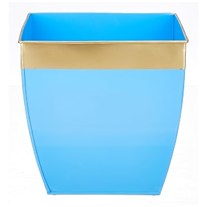 amazon basics metal planters  for indoor outdoor dcor blue