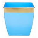 Amazon Basics Metal Planters | for Indoor Outdoor Décor (Blue)
