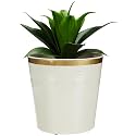 amazon basics Metal Planters for Indoor Outdoor | Flower Pots for Home/Garden/Balcony Décor (Bucket Shaped) (White)