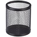 amazon basics Metal Round Mesh Pen Stand & Pencil Holder | Table Desk Organizer for Home, Office | Black