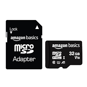 amazon basics 32gb microsdhc memory card with adapter upto 98mbs ipx6 temperature amp shock resistant