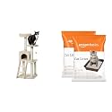Amazon Basics Multi-Level Cat Tree Indoor Climbing Activity Cat Tower with Scratching Posts, Cave, &amp; AmazonBasics Scoopable Bentonite Cat Litter, Unscented, 5Kg Pack of 2