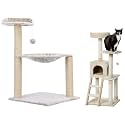 Amazon Basics Multi-Level Cat Tree Indoor Climbing Activity Cat Tower, 19 x 19 x 50 Inches, Beige & Amazon Basics Cat Tree with Hanging Ball, Scratching Posts