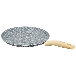 amazon basics aluminium non-stick dosa tawa  granite finish  induction base  dia28 cm  grey