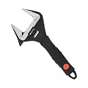 Amazon Basics 6-Inch Drop Forged Adjustable Wrench with Soft Grip, Wide Jaw, Metric/SAE Scales, Rust Resistant, 6.34 x 2.83 x 0.59 inches