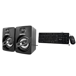 amazon basics portable multimedia speaker suitable for laptop amp desktop black  usb 20  deep ba