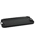 Amazon Basics Pre-Seasoned Cast Iron Reversible Rectangular Grill/Griddle with Even Heat Distribution, Black, 20 x 10.63 x 0.98 inch