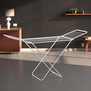 amazon basics plastic premium cloth drying rack-3 way folding 42 feet drying length total 20 drying rails white