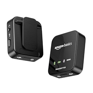 amazon basics professional wireless microphone system for dslrcamcordersmartphonetablet  advanced noise cancellation  superior sound quality  100m range